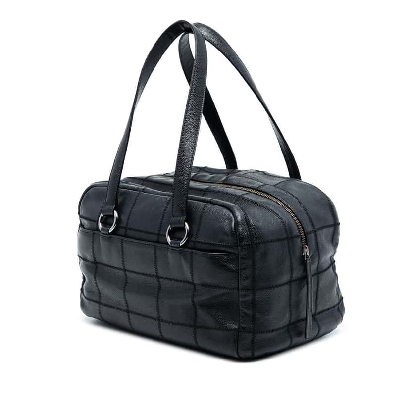 Chanel Choco Bar Caviar LAX Bowler Bag Black Leather Good condition - Back View