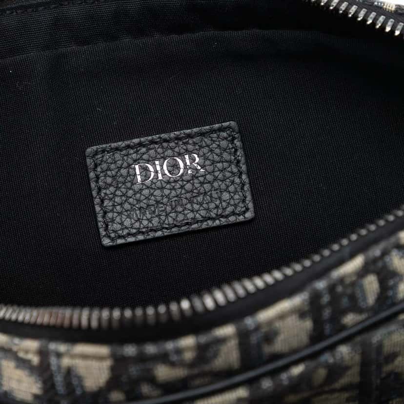 Dior Oblique Canvas Saddle Triple Pouch Blue Canvas Good condition - Box View