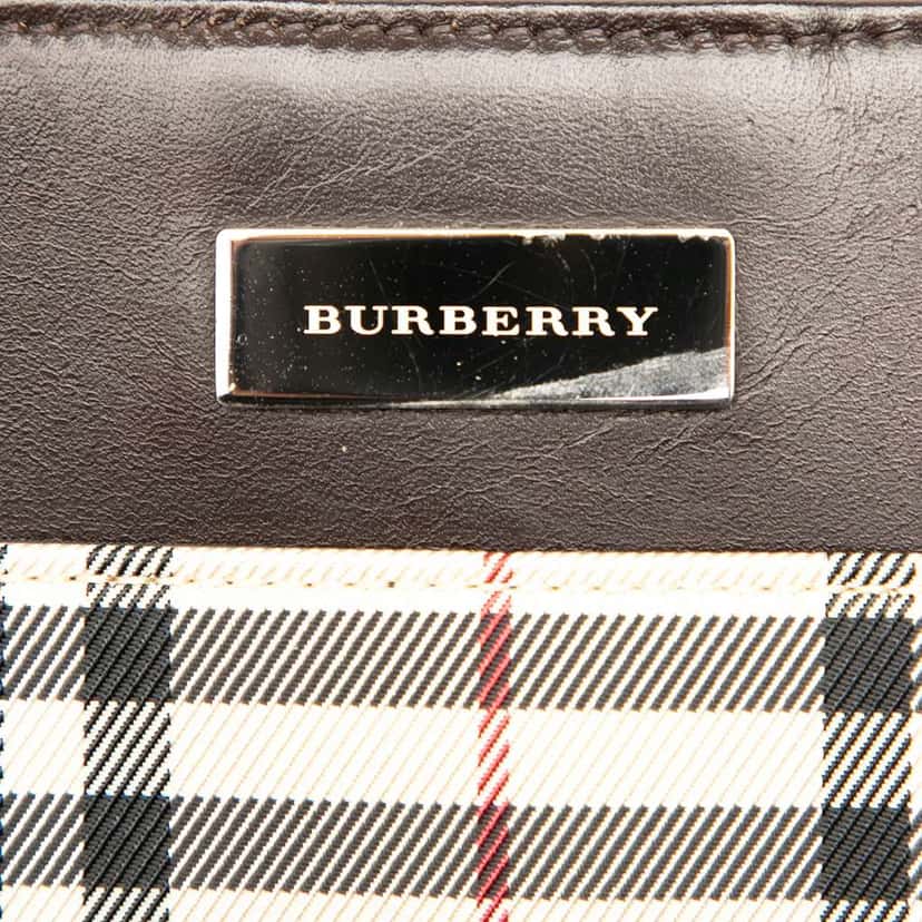 Burberry House Check Canvas Handbag Brown Canvas Good condition - Box View