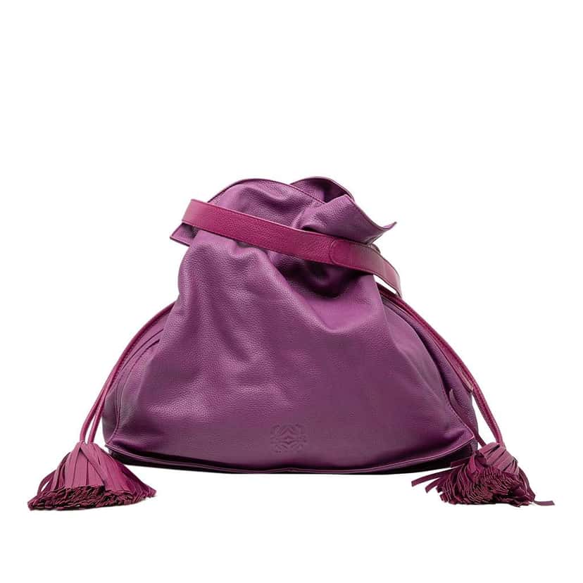 Loewe Calfskin Flamenco Tassel 36 Purple Leather Very good condition - Front View