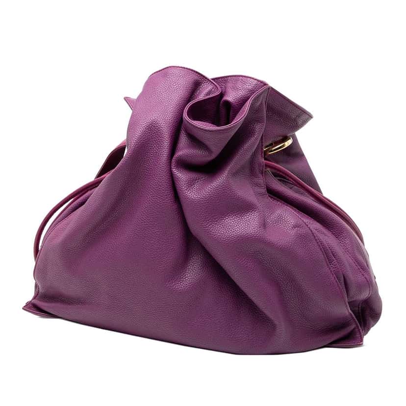 Loewe Calfskin Flamenco Tassel 36 Purple Leather Very good condition - Back View