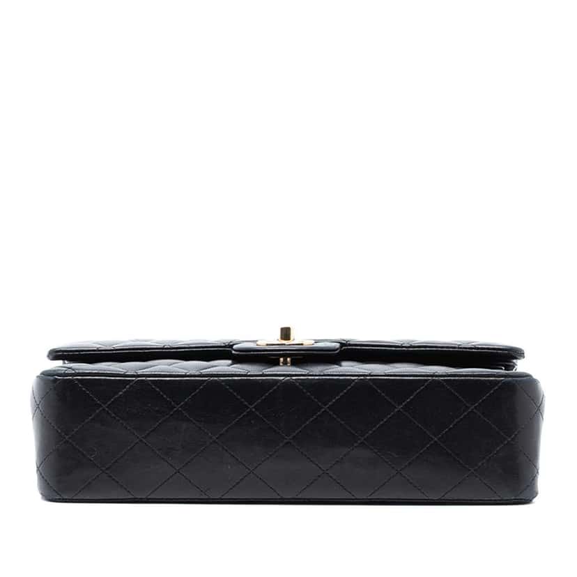 Chanel Medium Classic Lambskin Double Flap Black Leather Good condition - Inside View