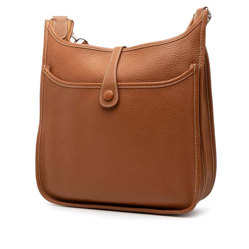 Hermès Clemence Evelyne III PM Brown Leather Good condition - Back View