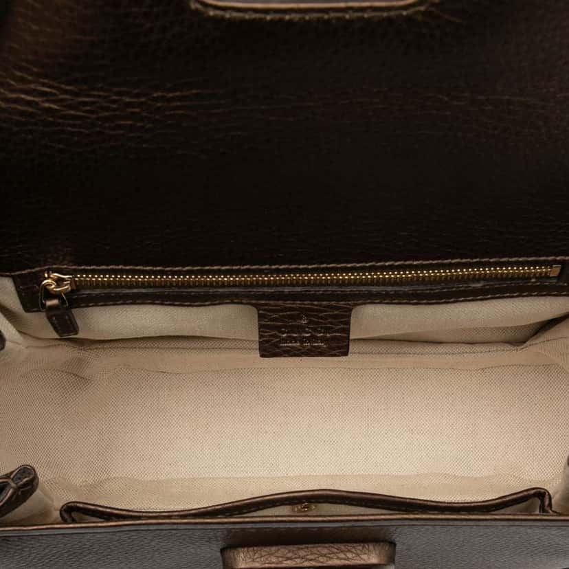 Gucci Medium Leather New Bamboo Satchel Brown Leather Very good condition - Model View