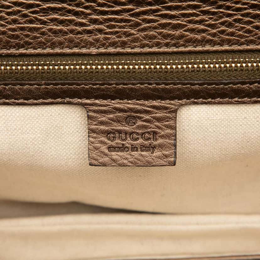 Gucci Medium Leather New Bamboo Satchel Brown Leather Very good condition - Box View