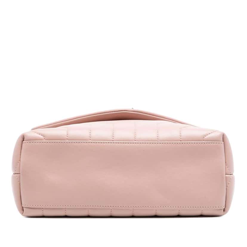 Saint Laurent Small Quilted Calfskin Monogram Loulou Chain Shoulder Bag Pink Leather Good condition - Inside View