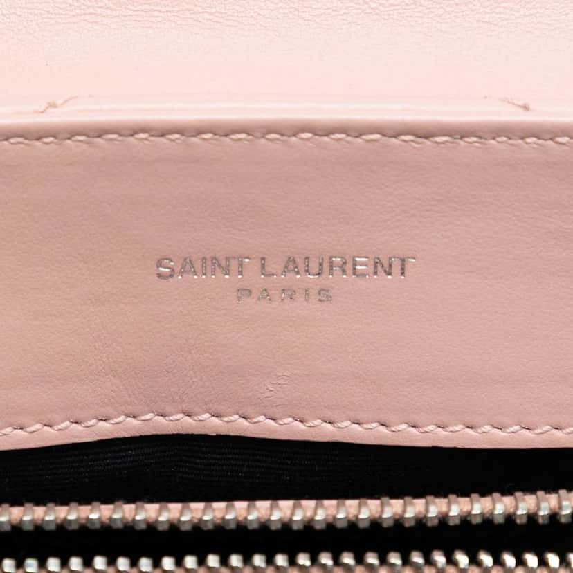Saint Laurent Small Quilted Calfskin Monogram Loulou Chain Shoulder Bag Pink Leather Good condition - Box View