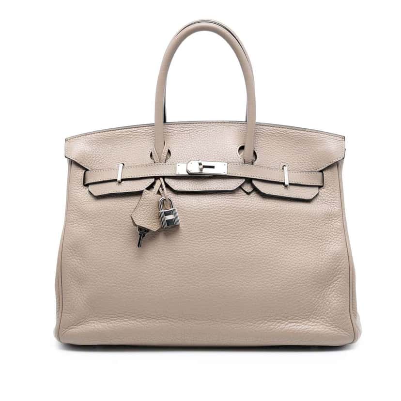 Hermès Togo Birkin Retourne 35 Brown Leather Fair condition - Front View