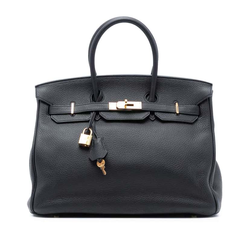 Hermès Togo Birkin Retourne 30 Blue Leather Good condition - Front View