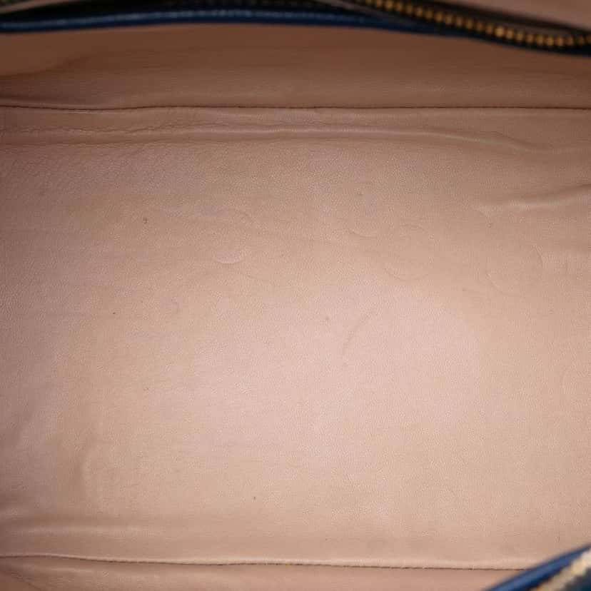 Prada Bicolor Saffiano Lux Promenade Dome Handbag Blue Leather Very good condition - Model View