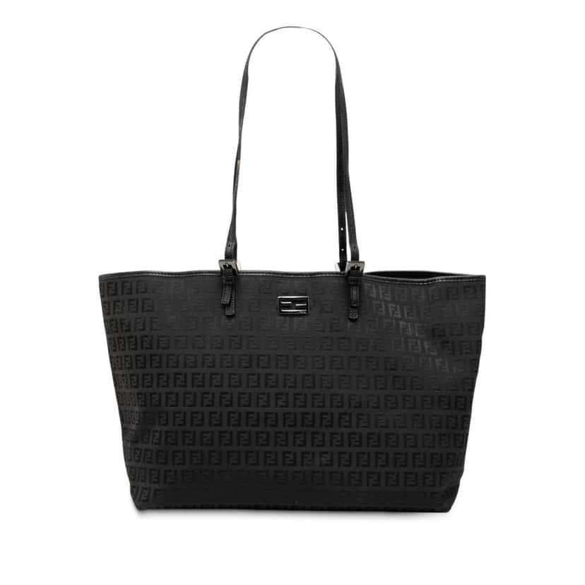 Fendi Large Zucchino Canvas Tote Black Canvas Very good condition - Front View