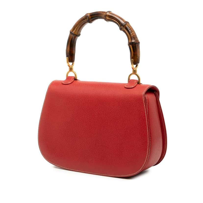 Gucci Calfskin Bamboo Night Red Leather Very good condition - Back View