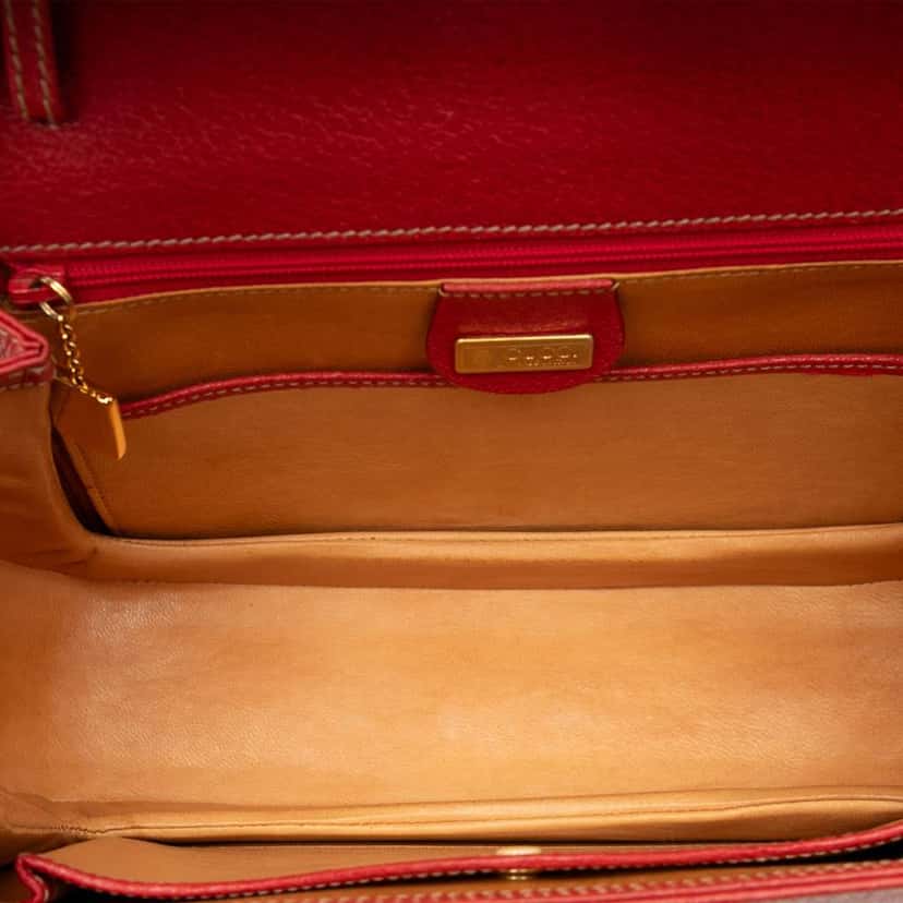 Gucci Calfskin Bamboo Night Red Leather Very good condition - Model View