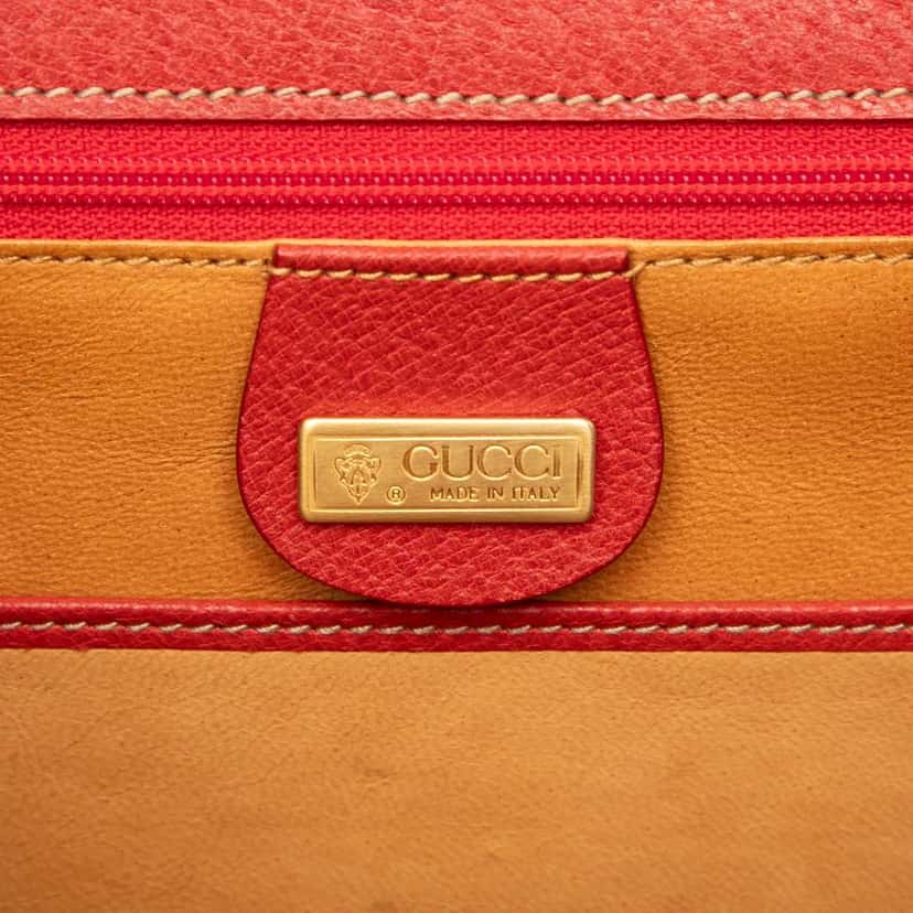 Gucci Calfskin Bamboo Night Red Leather Very good condition - Box View