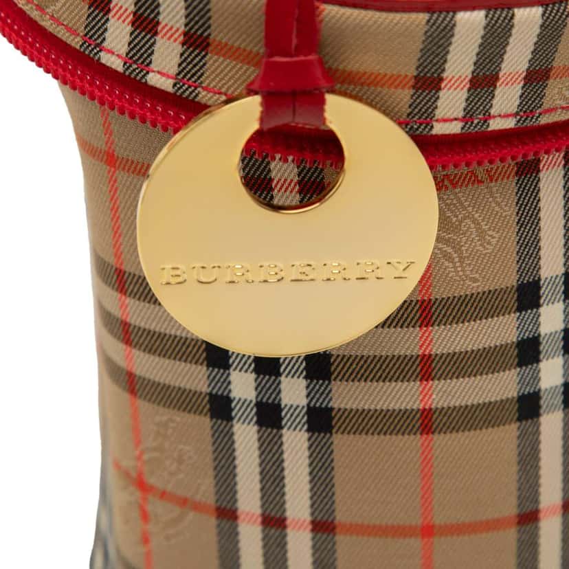 Burberry Haymarket Check Canvas Vanity Bag Brown Canvas Good condition - Box View