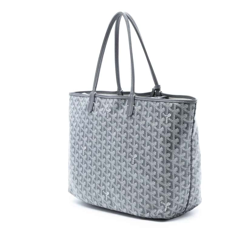 Goyard Goyardine Saint Louis PM Grey Canvas Good condition - Back View