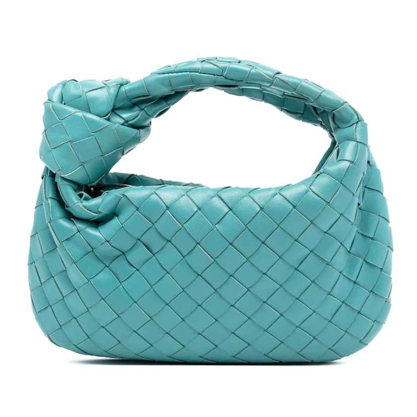Bottega Veneta Mini Nappa Intrecciato Jodie Blue Leather Very good condition - Front View