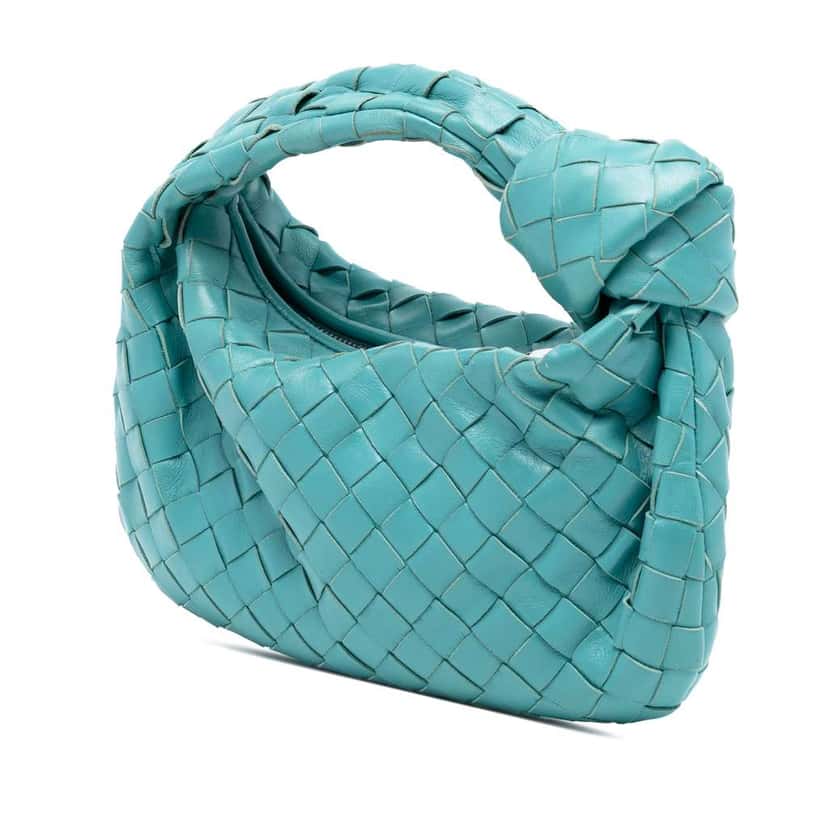 Bottega Veneta Mini Nappa Intrecciato Jodie Blue Leather Very good condition - Back View