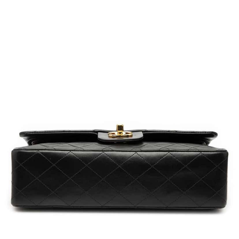 Chanel Medium Classic Lambskin Double Flap Black Leather Good condition - Inside View