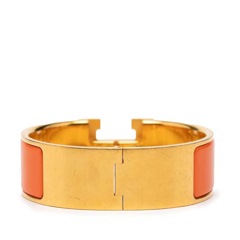 Hermès Wide Enamel Clic Clac H Bracelet PM Orange Good condition - Inside View