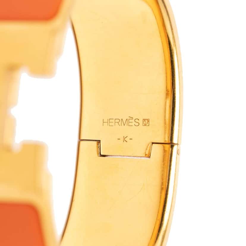 Hermès Wide Enamel Clic Clac H Bracelet PM Orange Good condition - Model View