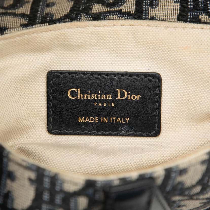 Dior Mini Oblique Canvas Saddle Bag Blue Canvas Very good condition - Box View