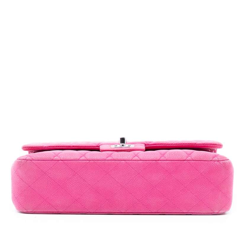 Chanel Medium Classic Caviar Double Flap Pink Leather Very good condition - Inside View