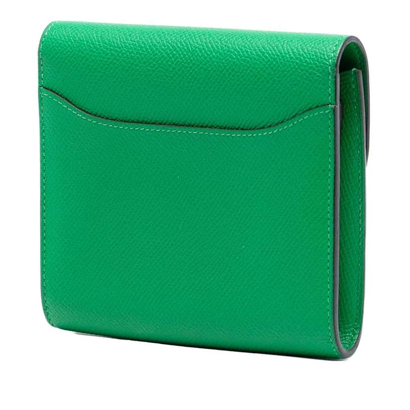 Hermès Epsom Constance Slim Wallet Green Leather Very good condition - Back View