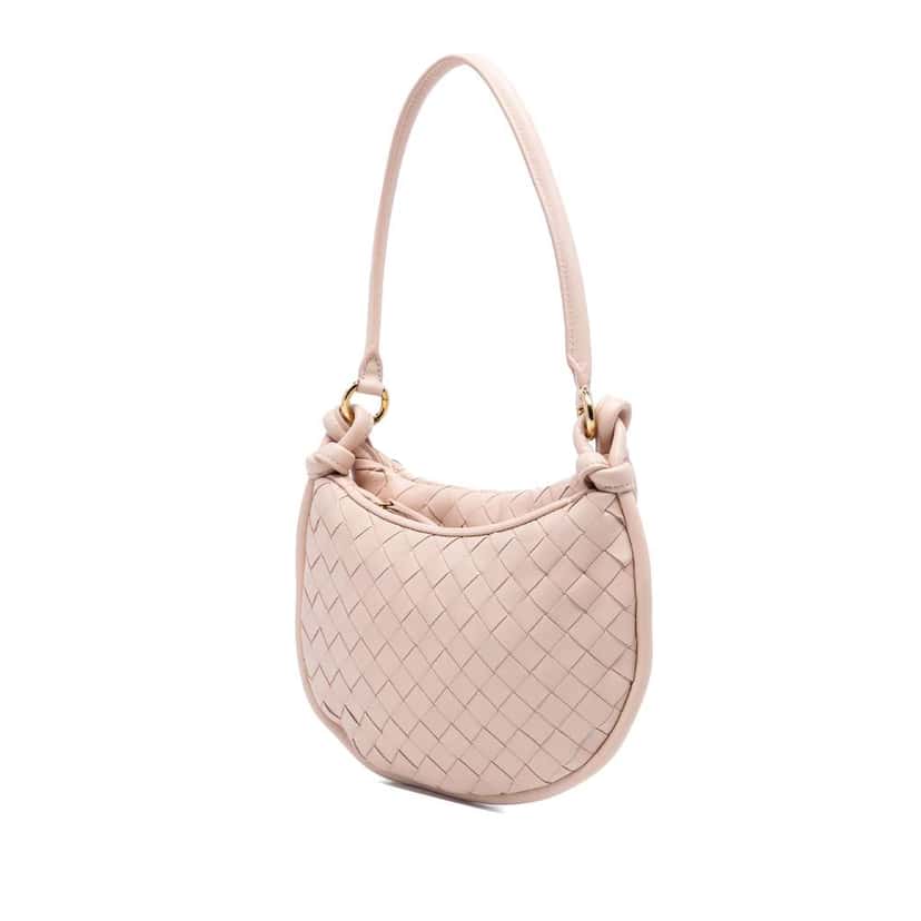 Bottega Veneta Small Nappa Intrecciato Gemelli Hobo Pink Leather Very good condition - Back View
