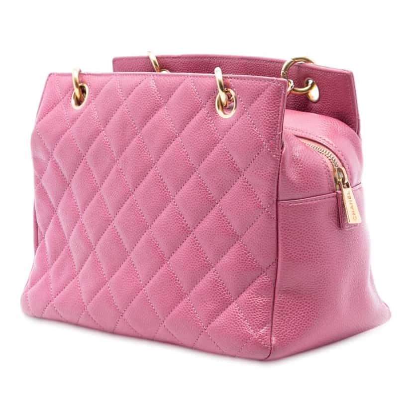 Chanel Petite Caviar Timeless Tote Pink Leather Good condition - Back View