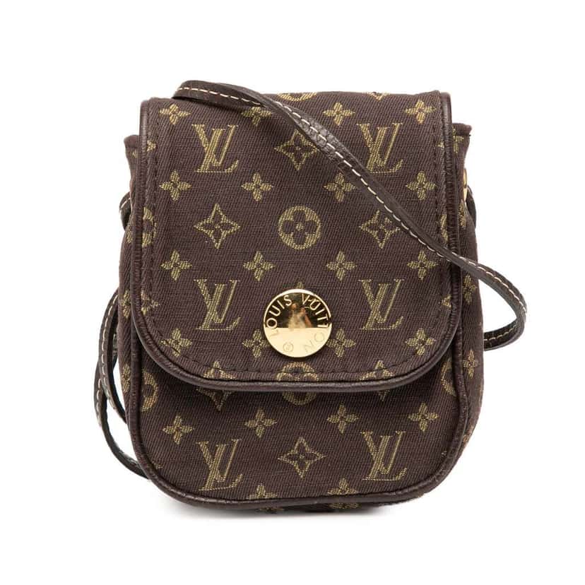 Louis Vuitton Monogram Mini Lin Pochette Cancun Brown Canvas Good condition - Front View