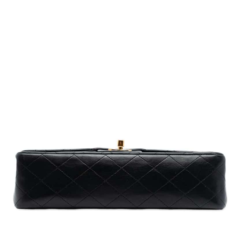 Chanel Medium Classic Lambskin Double Flap Black Leather Good condition - Inside View