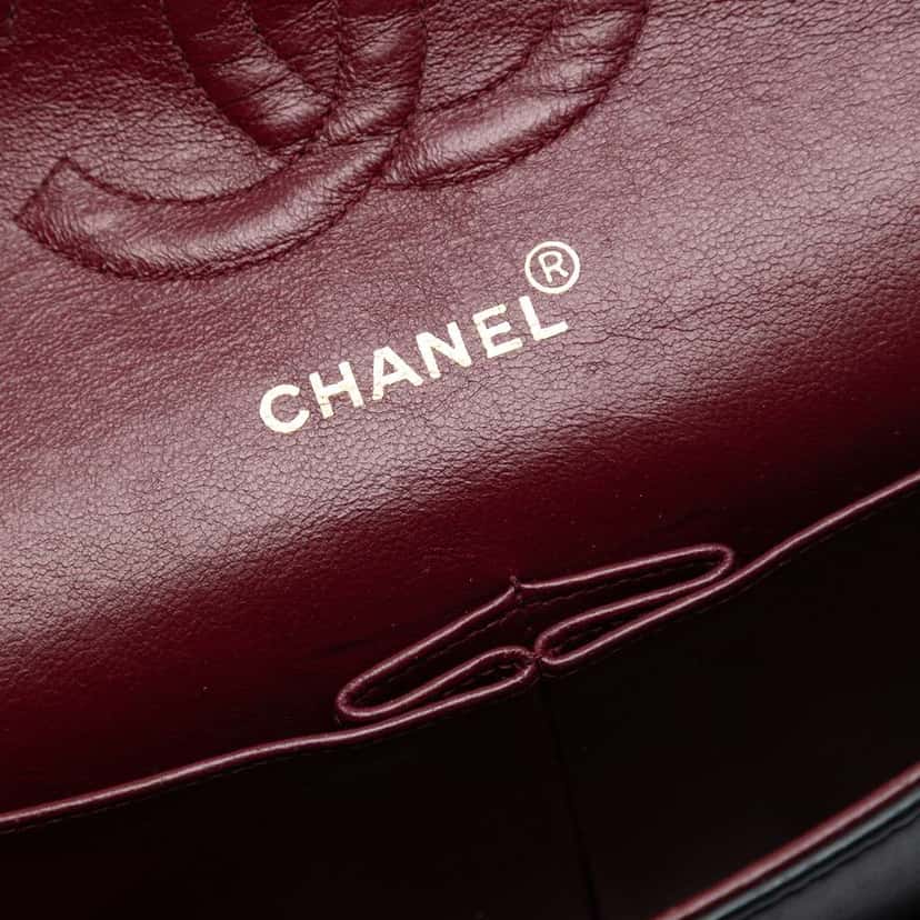 Chanel Medium Classic Lambskin Double Flap Black Leather Good condition - Box View