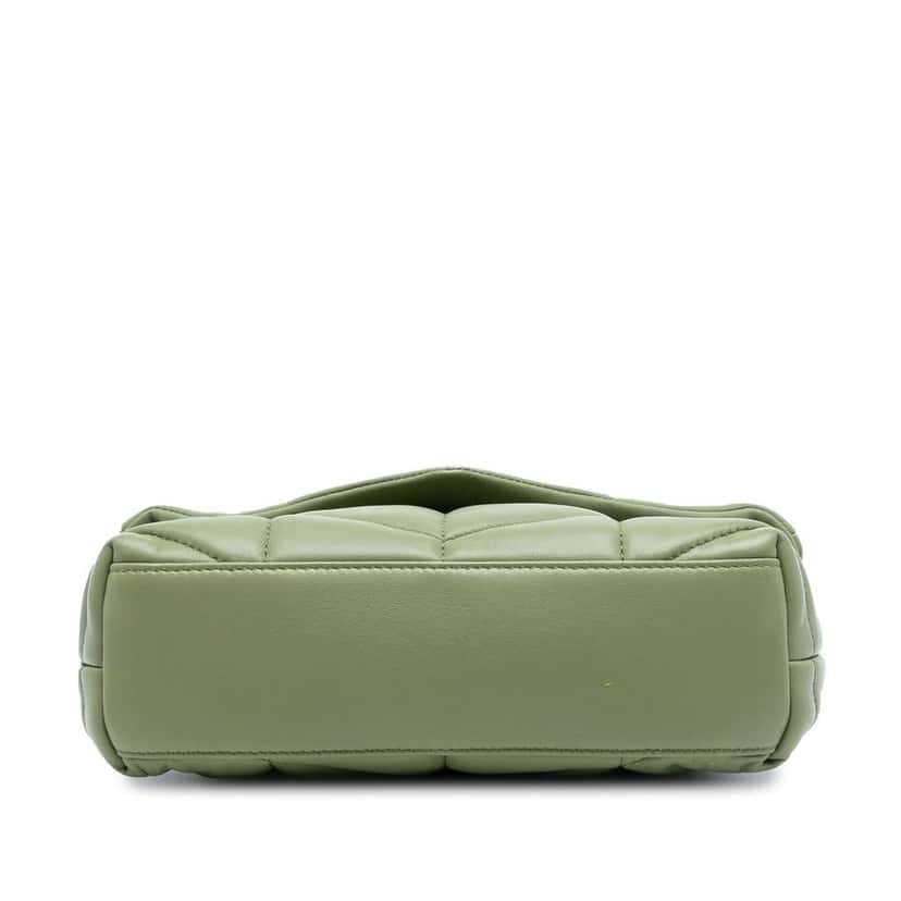 Saint Laurent Toy Lambskin Loulou Puffer Crossbody Green Leather Good condition - Inside View