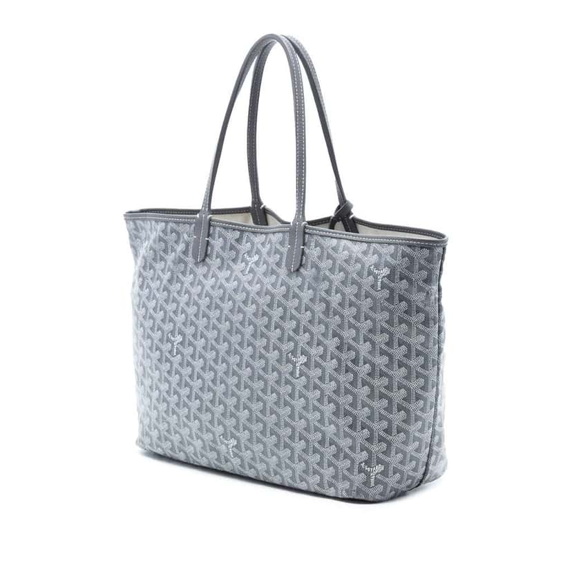 Goyard Goyardine Saint Louis PM Grey Canvas Very good condition - Back View
