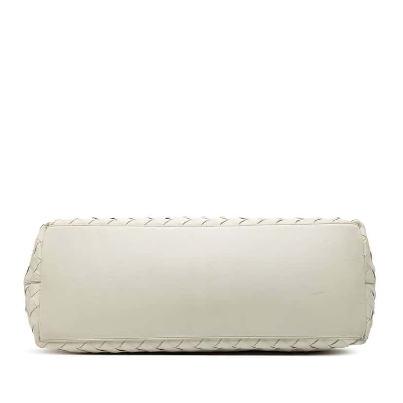 Bottega Veneta Medium Nappa Intrecciato East West Slot Tote White Leather Good condition - Inside View