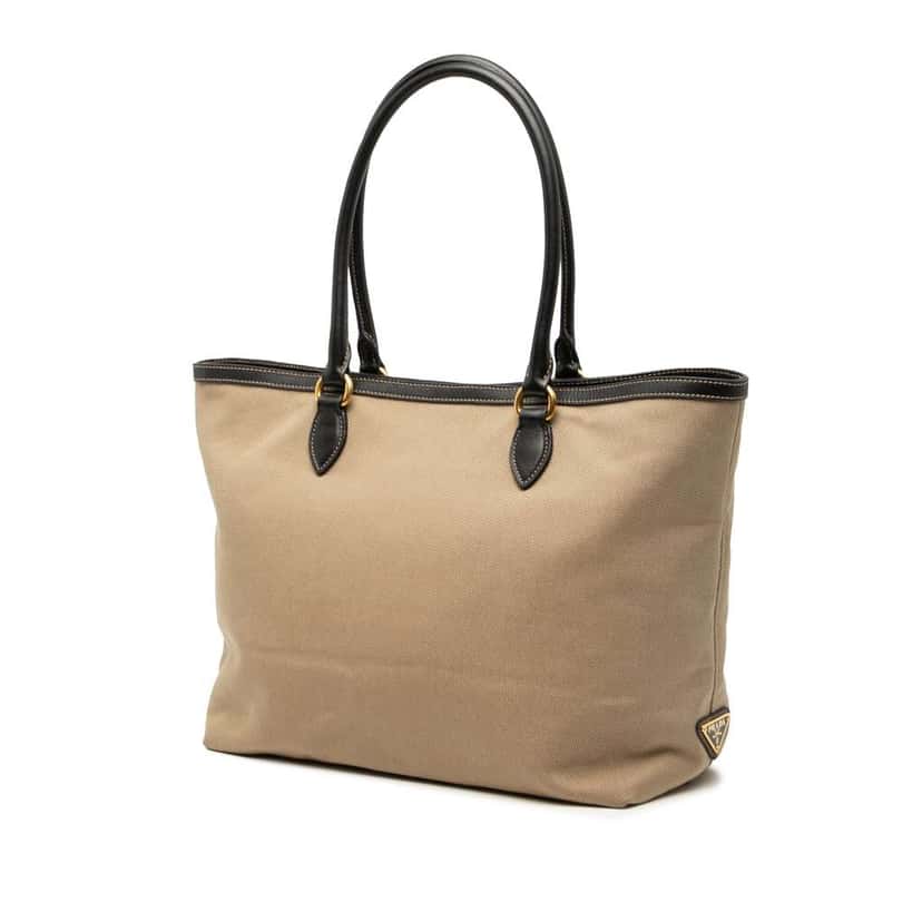 Prada Canvas Canapa Logo Tote Brown Canvas Very good condition - Back View