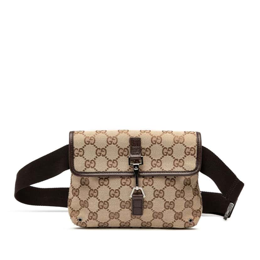 Gucci GG Canvas Jackie Belt Bag Brown Canvas Good condition - Front View