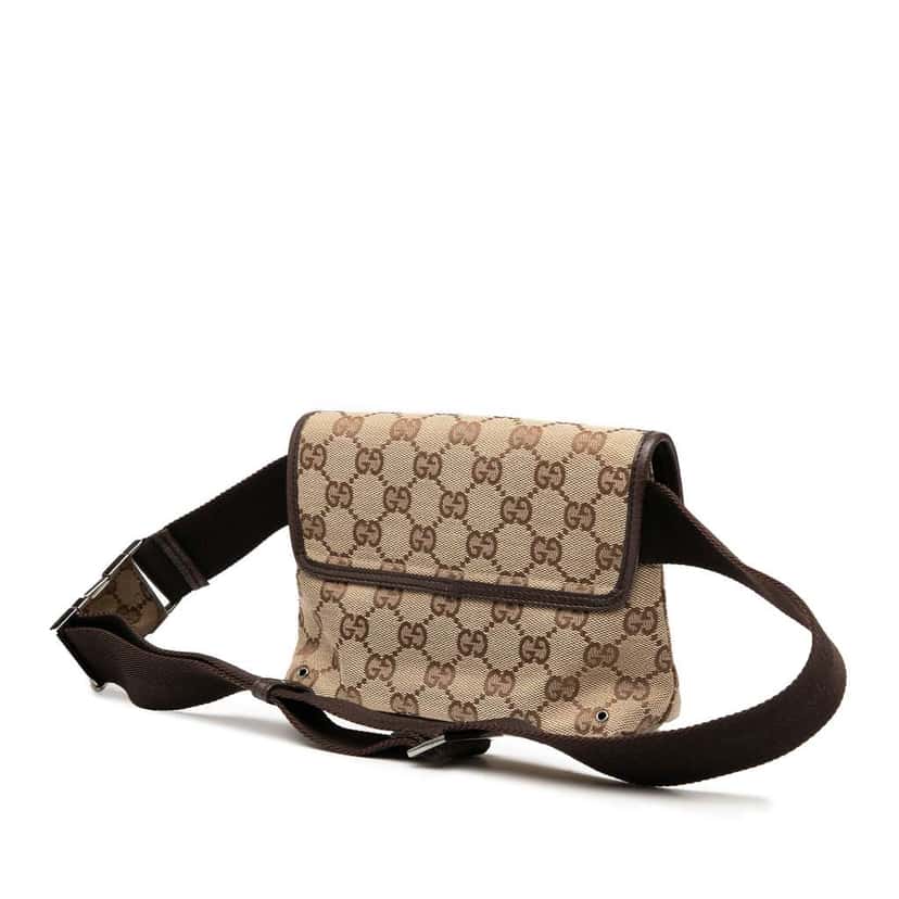 Gucci GG Canvas Jackie Belt Bag Brown Canvas Good condition - Back View