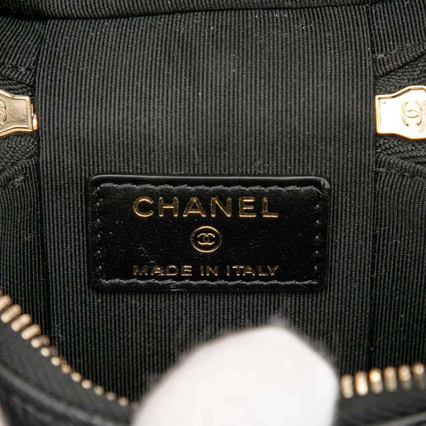 Chanel Mini Caviar Handle with Care Vanity Case Black Leather Good condition - Box View