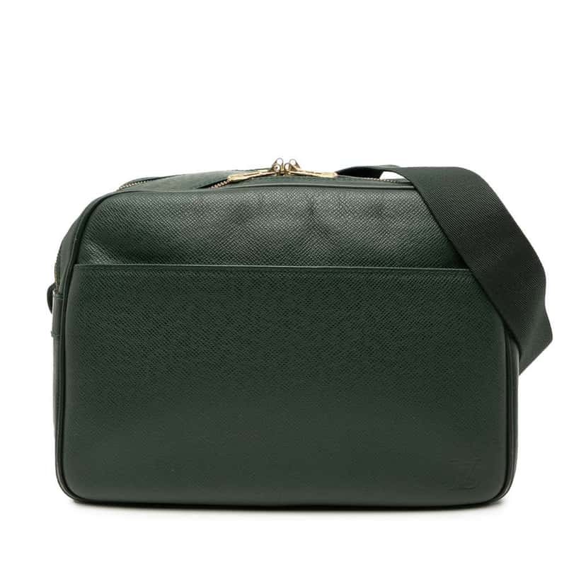 Louis Vuitton Taiga Reporter PM Green Leather Good condition - Front View