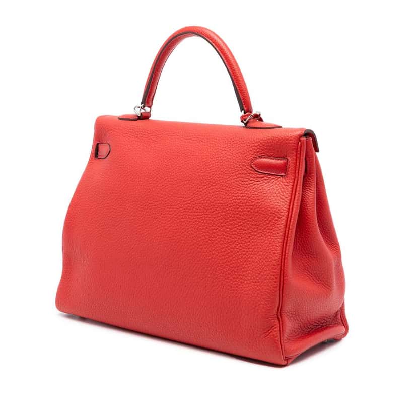 Hermès Togo Kelly II Retourne 35 Red Leather Good condition - Back View
