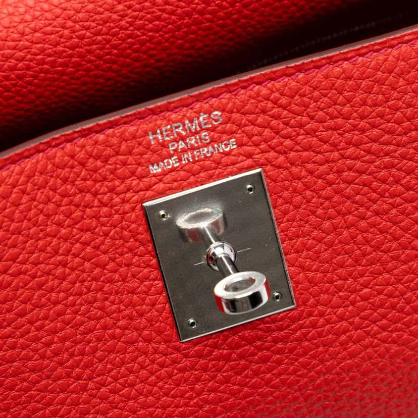 Hermès Togo Kelly II Retourne 35 Red Leather Good condition - Box View