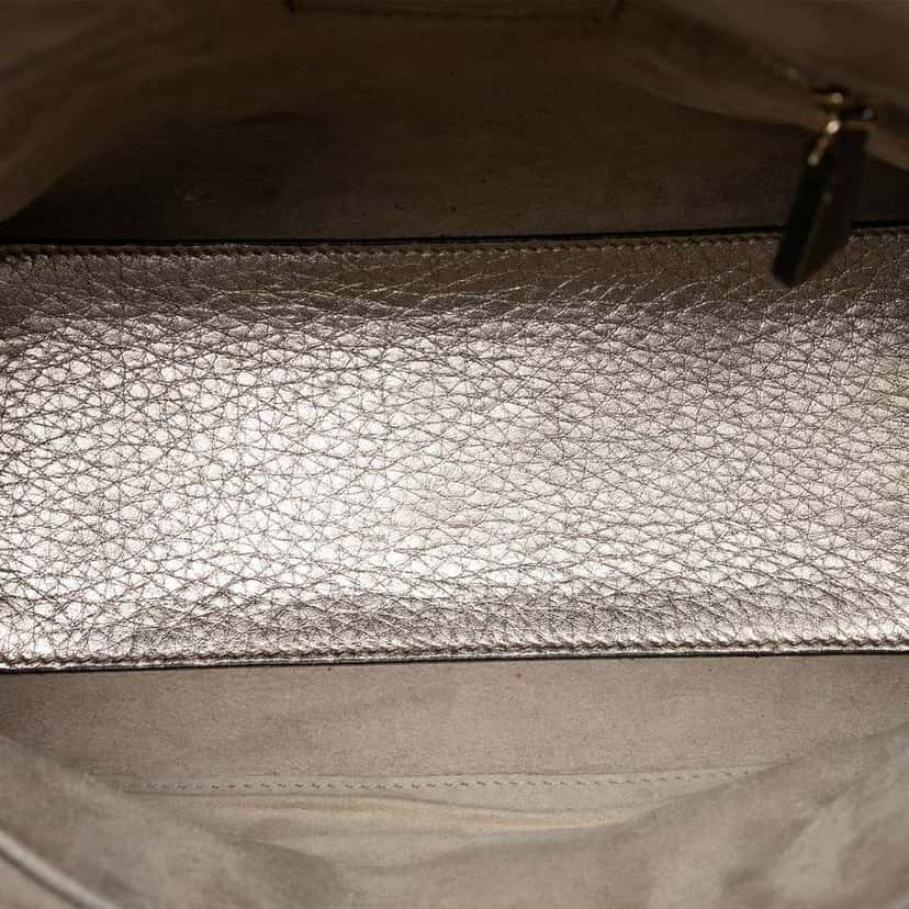Dior Medium Metallic Grained Calfskin Cannage Supple Lady Dior Gold Leather Good condition - Model View