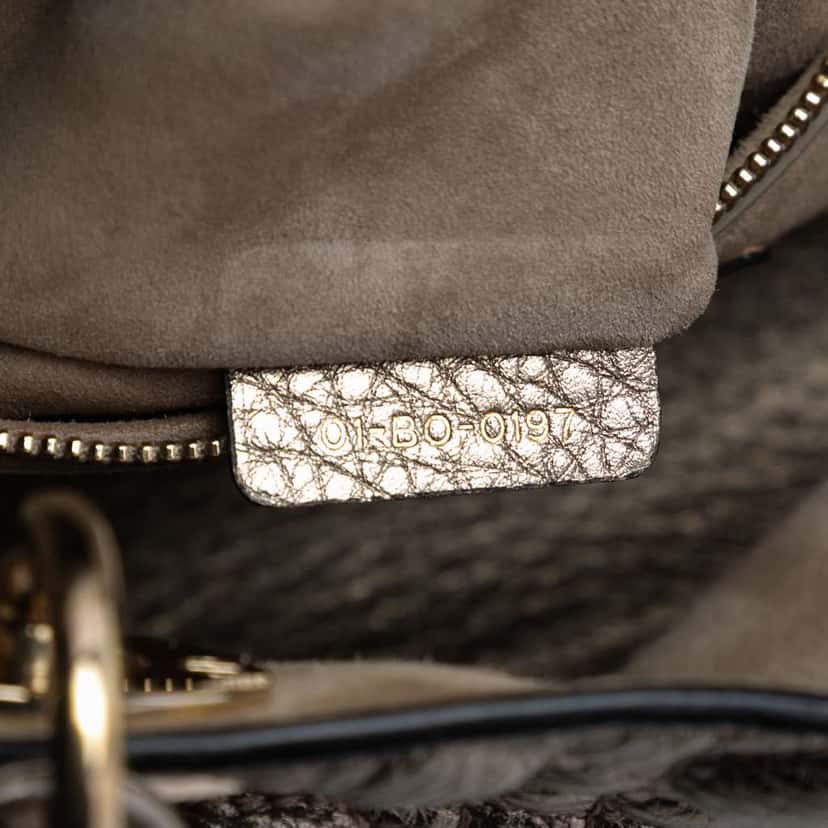 Dior Medium Metallic Grained Calfskin Cannage Supple Lady Dior Gold Leather Good condition - Box View