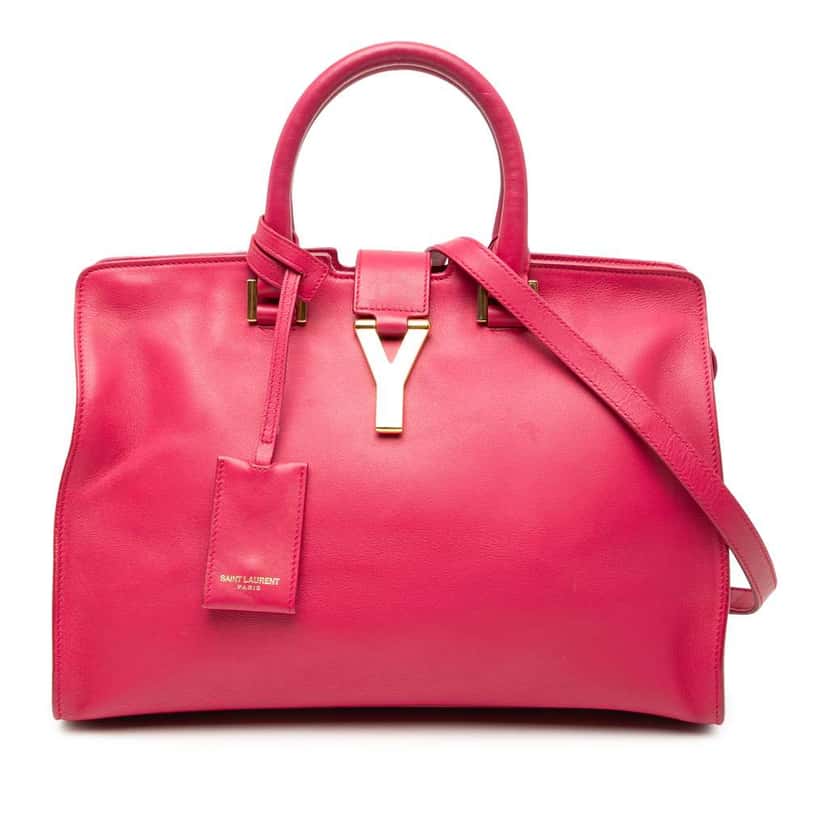 Saint Laurent Small Calfskin Cabas Chyc Satchel Pink Leather Very good condition - Front View