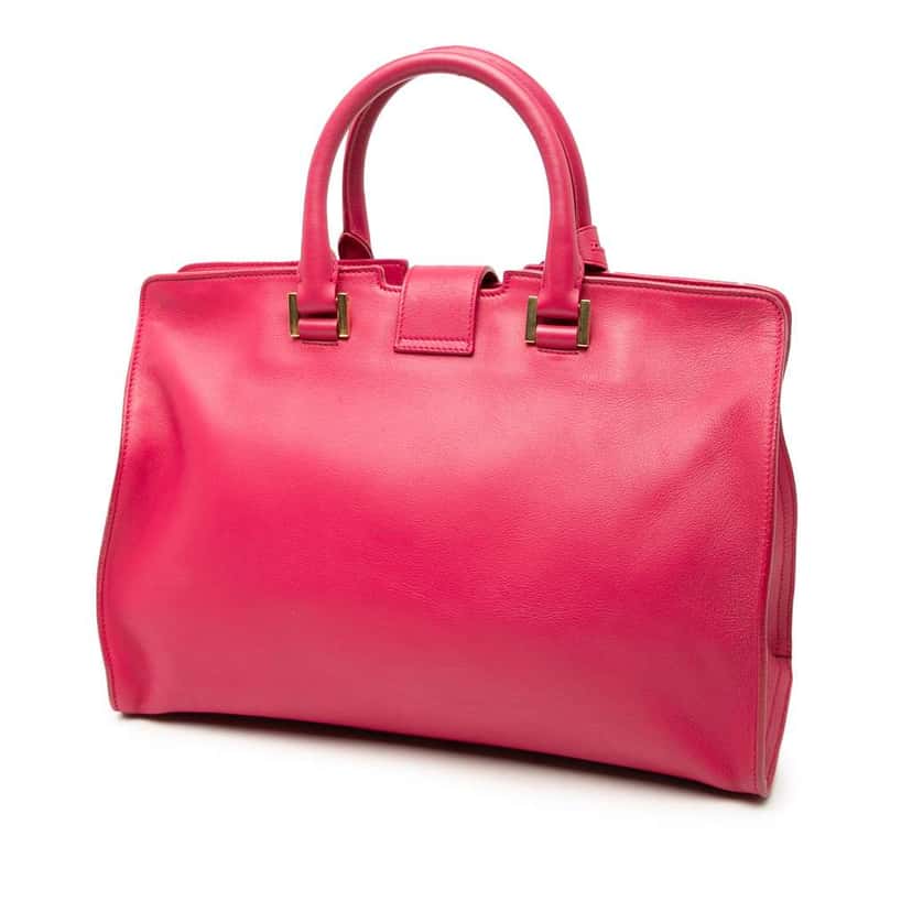 Saint Laurent Small Calfskin Cabas Chyc Satchel Pink Leather Very good condition - Back View
