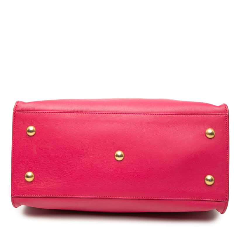 Saint Laurent Small Calfskin Cabas Chyc Satchel Pink Leather Very good condition - Inside View