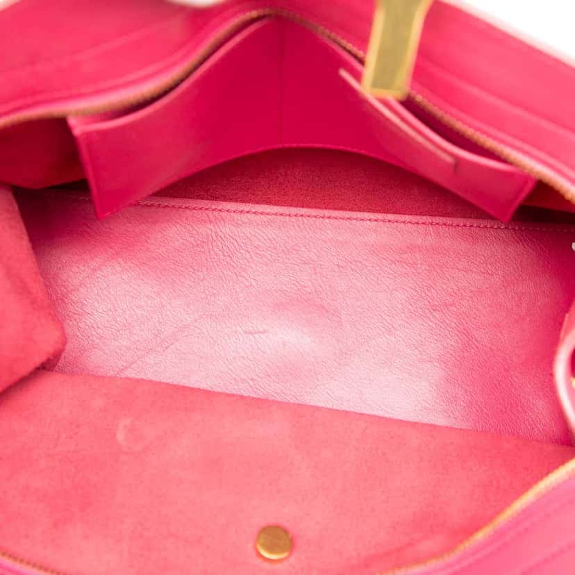 Saint Laurent Small Calfskin Cabas Chyc Satchel Pink Leather Very good condition - Model View