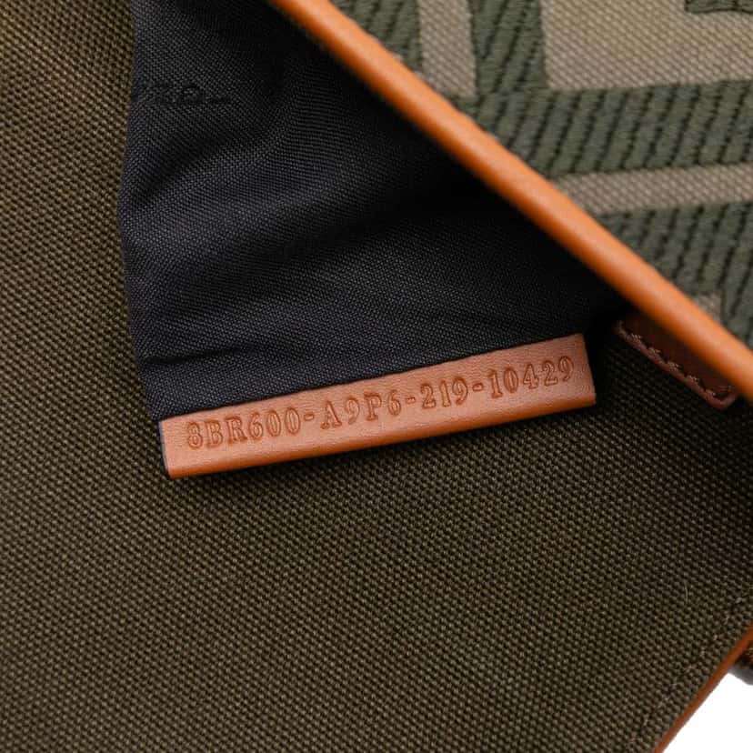 Fendi Zucca Embroidered Canvas Baguette Satchel Green Canvas Good condition - Box View